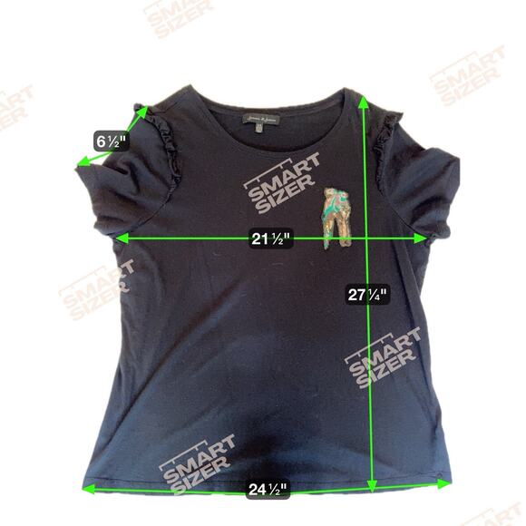 Jasmine & Juliana Parrot Sequined Blouse Top Black Sz 1X Boho Fun Vacation Beach - Picture 5 of 7